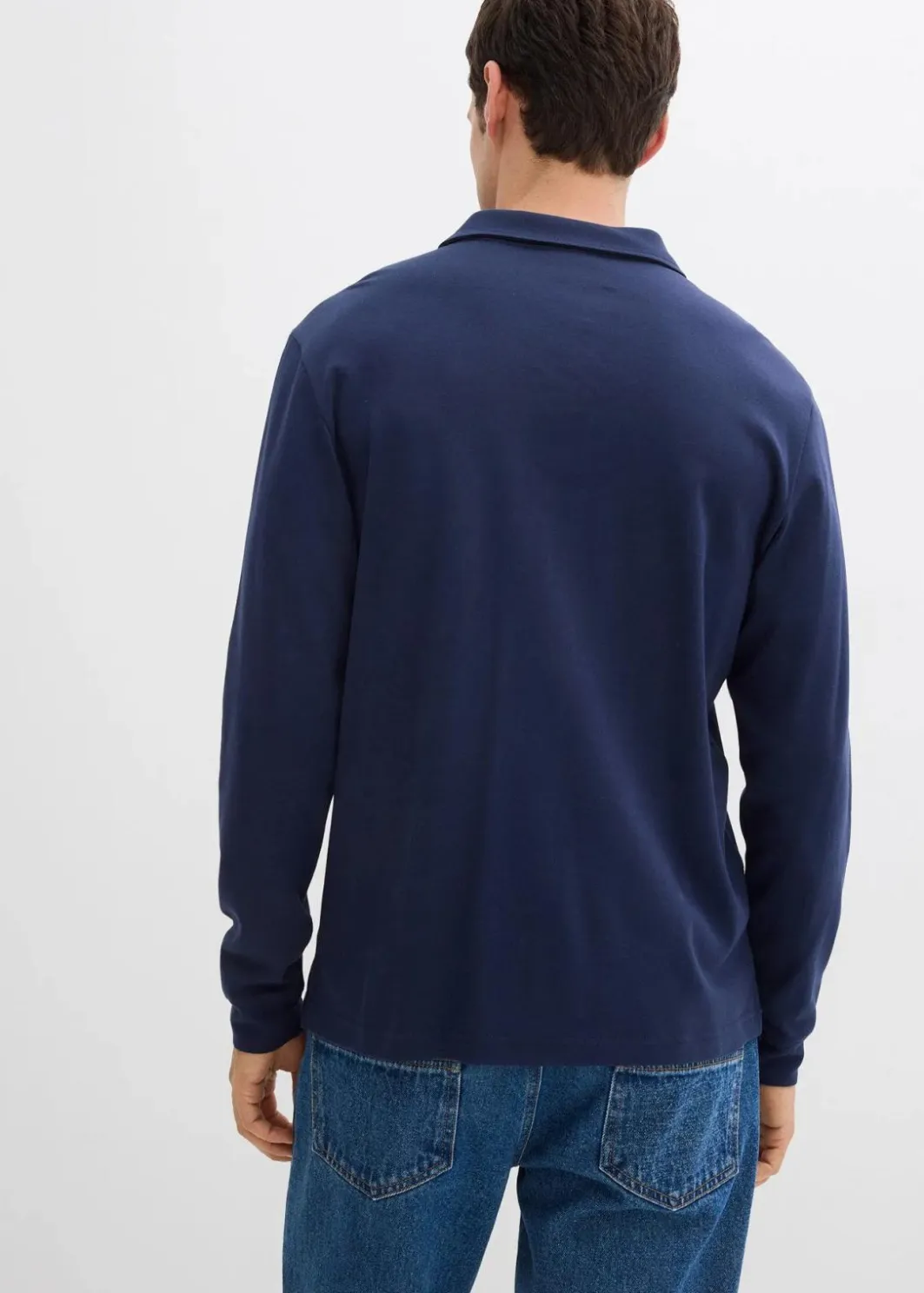 Langarm-Poloshirt aus reiner Bio-Baumwolle Herren Große Größen|Shirts & Polos