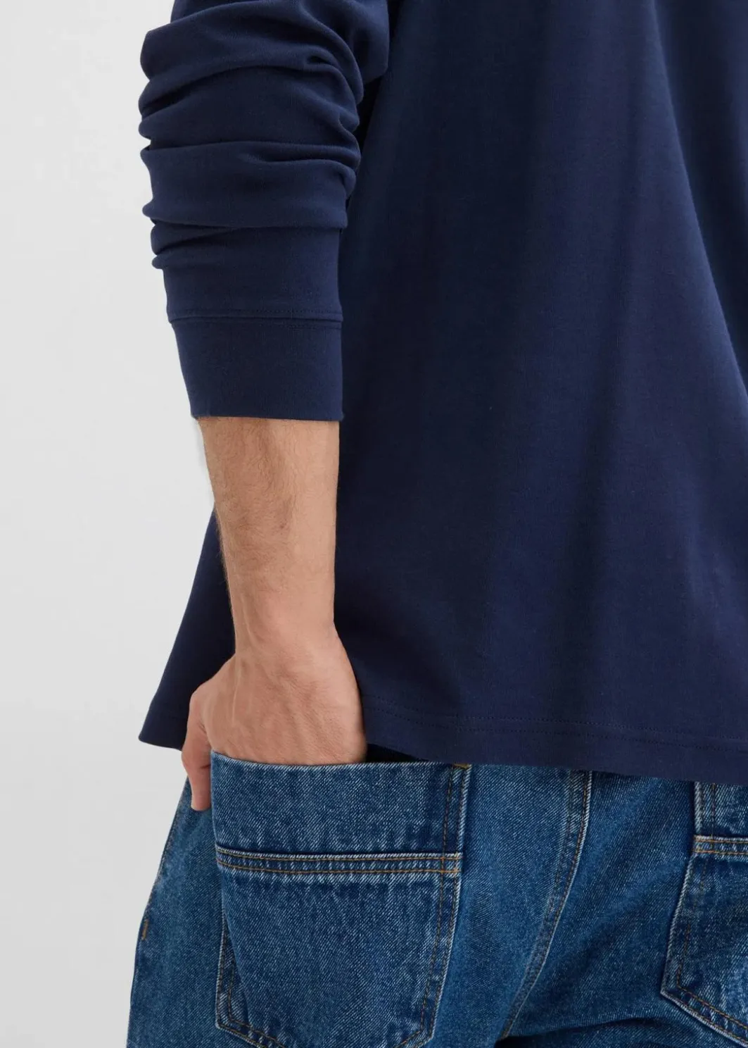 Langarm-Poloshirt aus reiner Bio-Baumwolle Herren Große Größen|Shirts & Polos