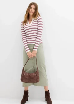 Discount Langarm-Poloshirt aus Rippe Damen Nachhaltigere Materialien|Shirts & Tops