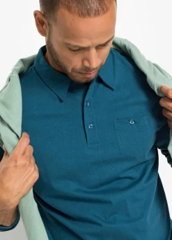 Herren bonprix Große Größen|Basics|Langarm-Poloshirts (2er Pack)