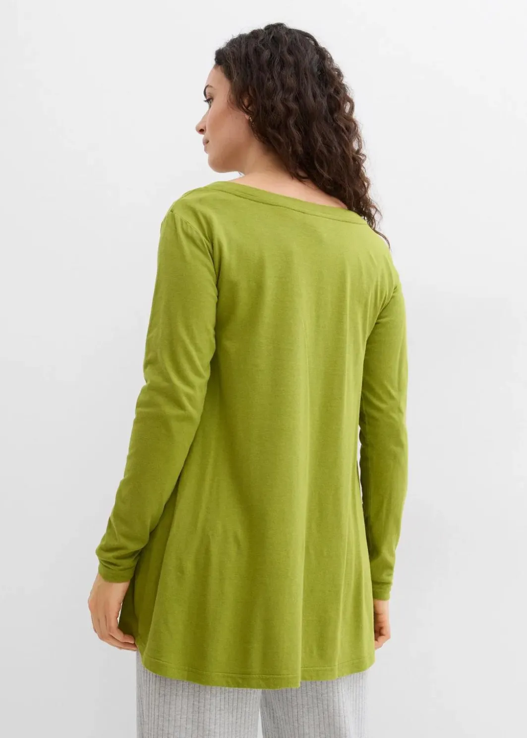 Damen bonprix Shirts & Tops|Langarmshirt aus Baumwoll-Viskose-Mix