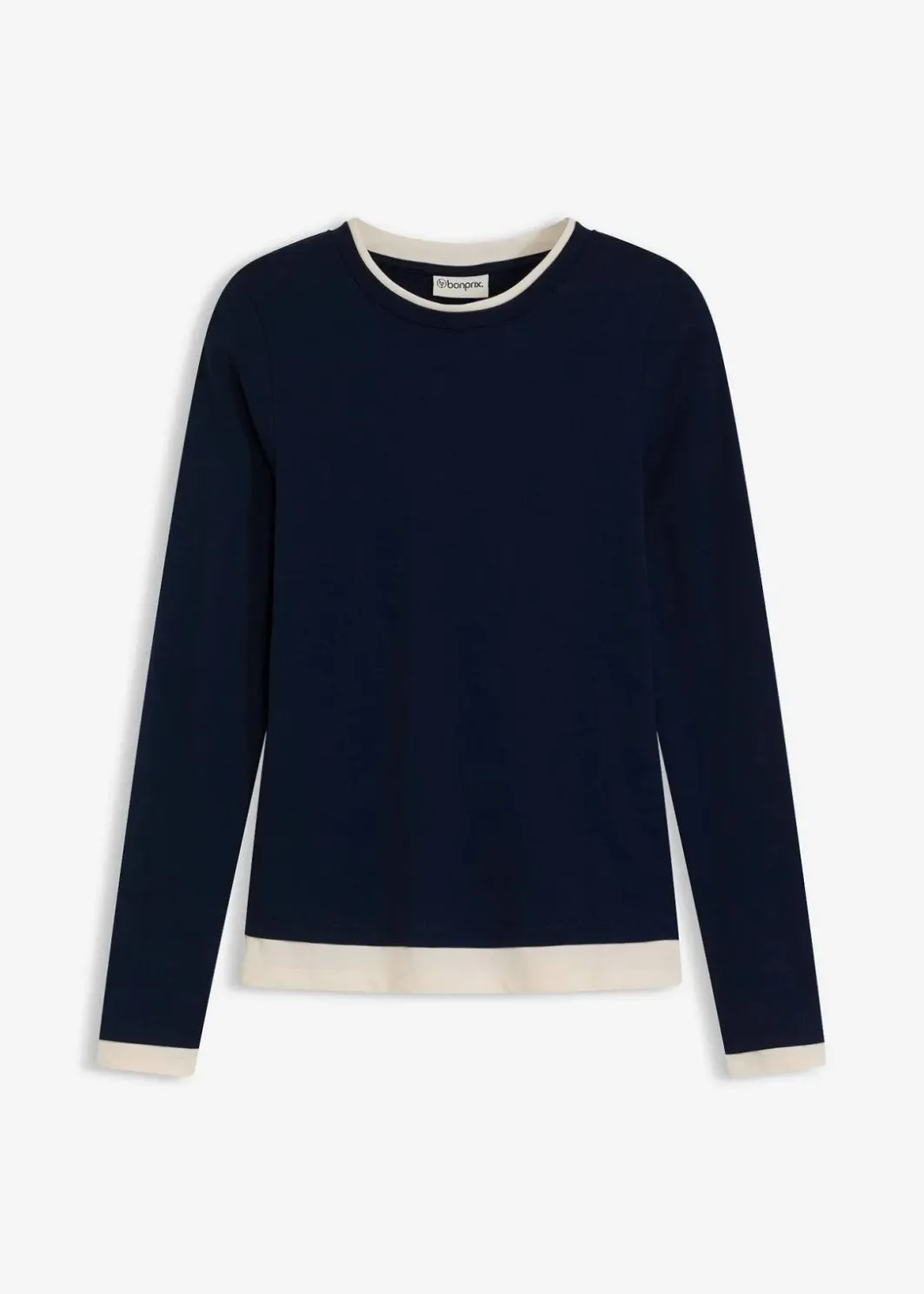 Outlet Langarmshirt aus Baumwollmix Damen Shirts & Tops