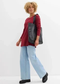 Hot Langarmshirt aus Baumwoll-Viskose-Mix Damen Shirts & Tops