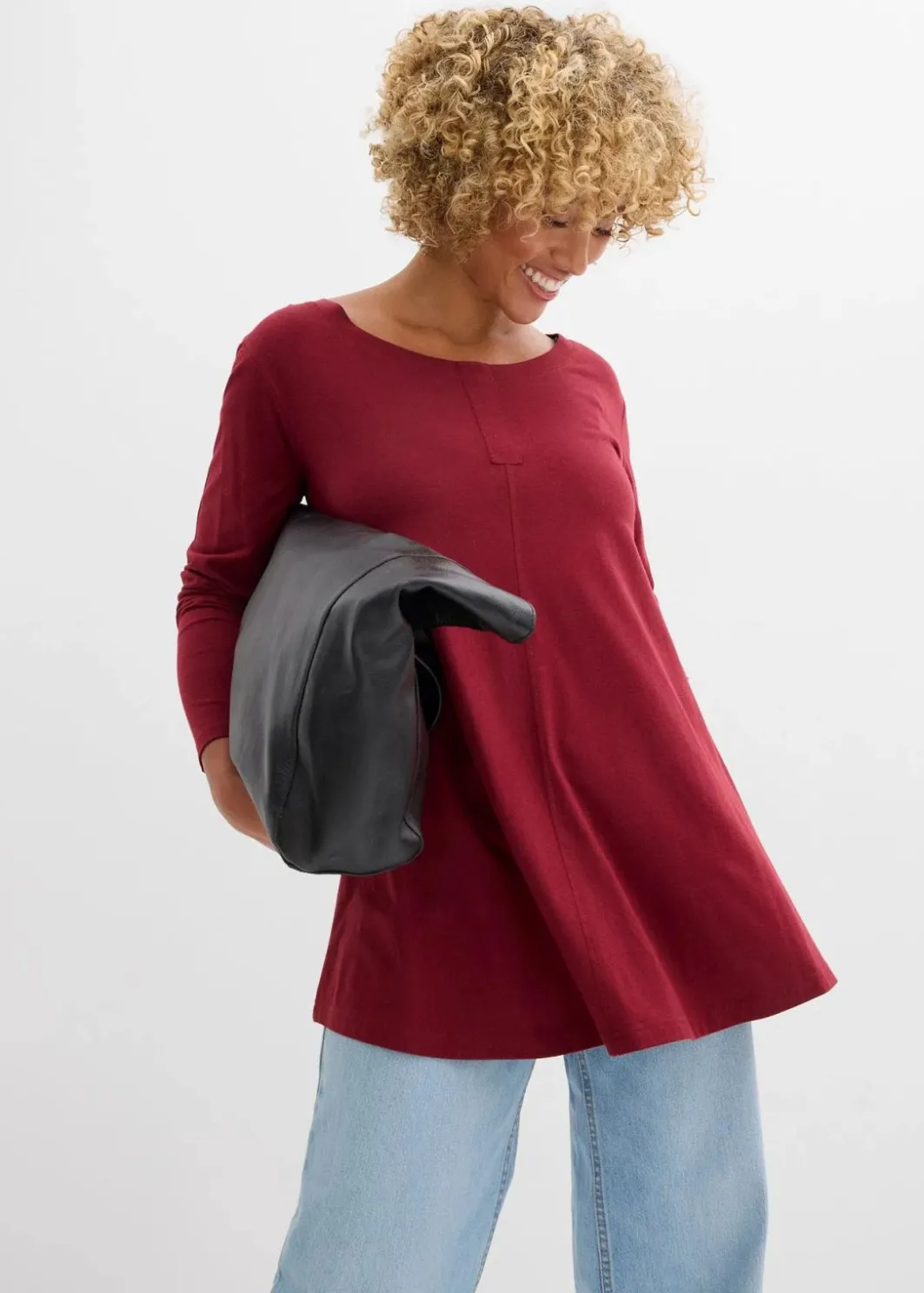 Hot Langarmshirt aus Baumwoll-Viskose-Mix Damen Shirts & Tops