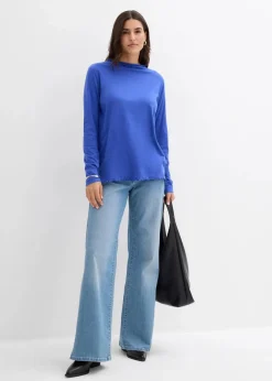 Damen bonprix Nachhaltigere Materialien|Shirts & Tops|Langarmshirt aus Baumwollmix
