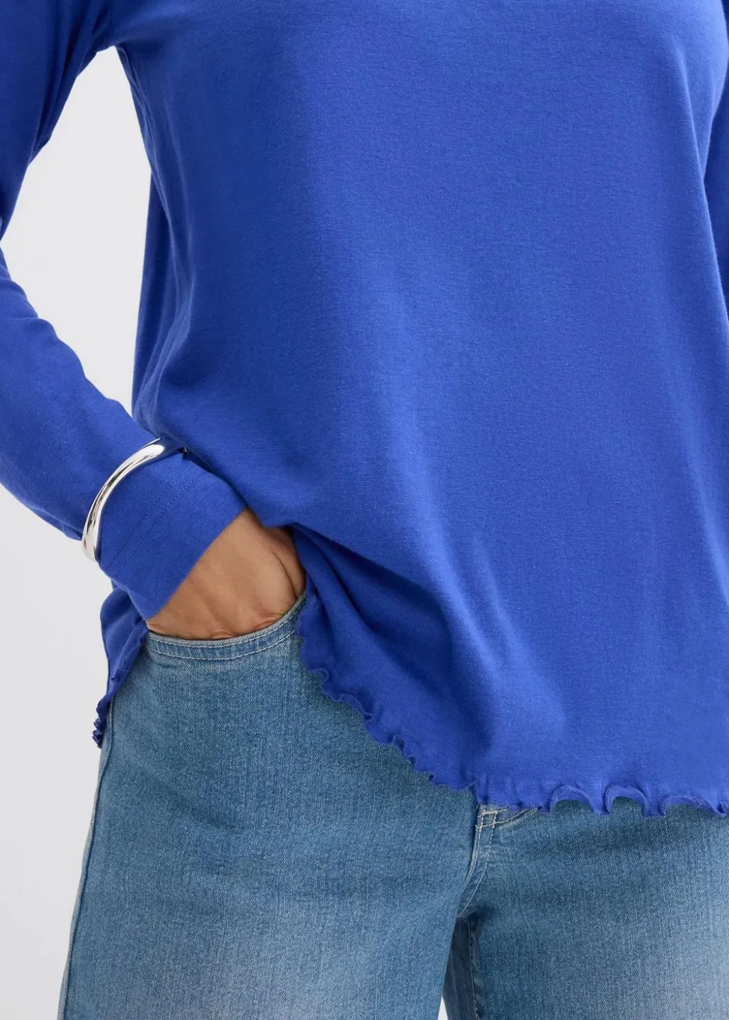 Damen bonprix Nachhaltigere Materialien|Shirts & Tops|Langarmshirt aus Baumwollmix