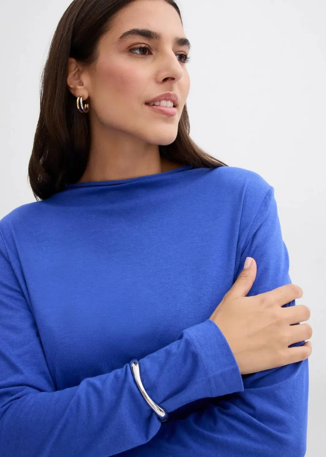 Damen bonprix Nachhaltigere Materialien|Shirts & Tops|Langarmshirt aus Baumwollmix