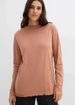 Discount Langarmshirt aus Baumwollmix Damen Nachhaltigere Materialien|Shirts & Tops