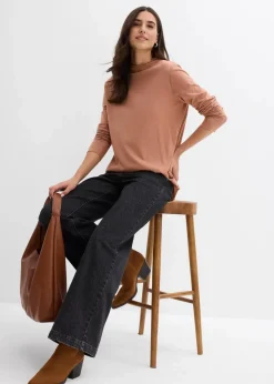 Discount Langarmshirt aus Baumwollmix Damen Nachhaltigere Materialien|Shirts & Tops