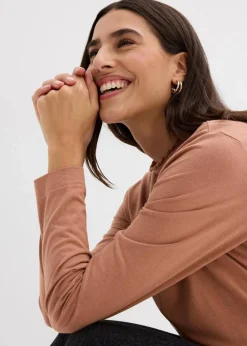 Discount Langarmshirt aus Baumwollmix Damen Nachhaltigere Materialien|Shirts & Tops