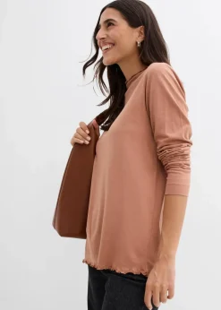 Discount Langarmshirt aus Baumwollmix Damen Nachhaltigere Materialien|Shirts & Tops