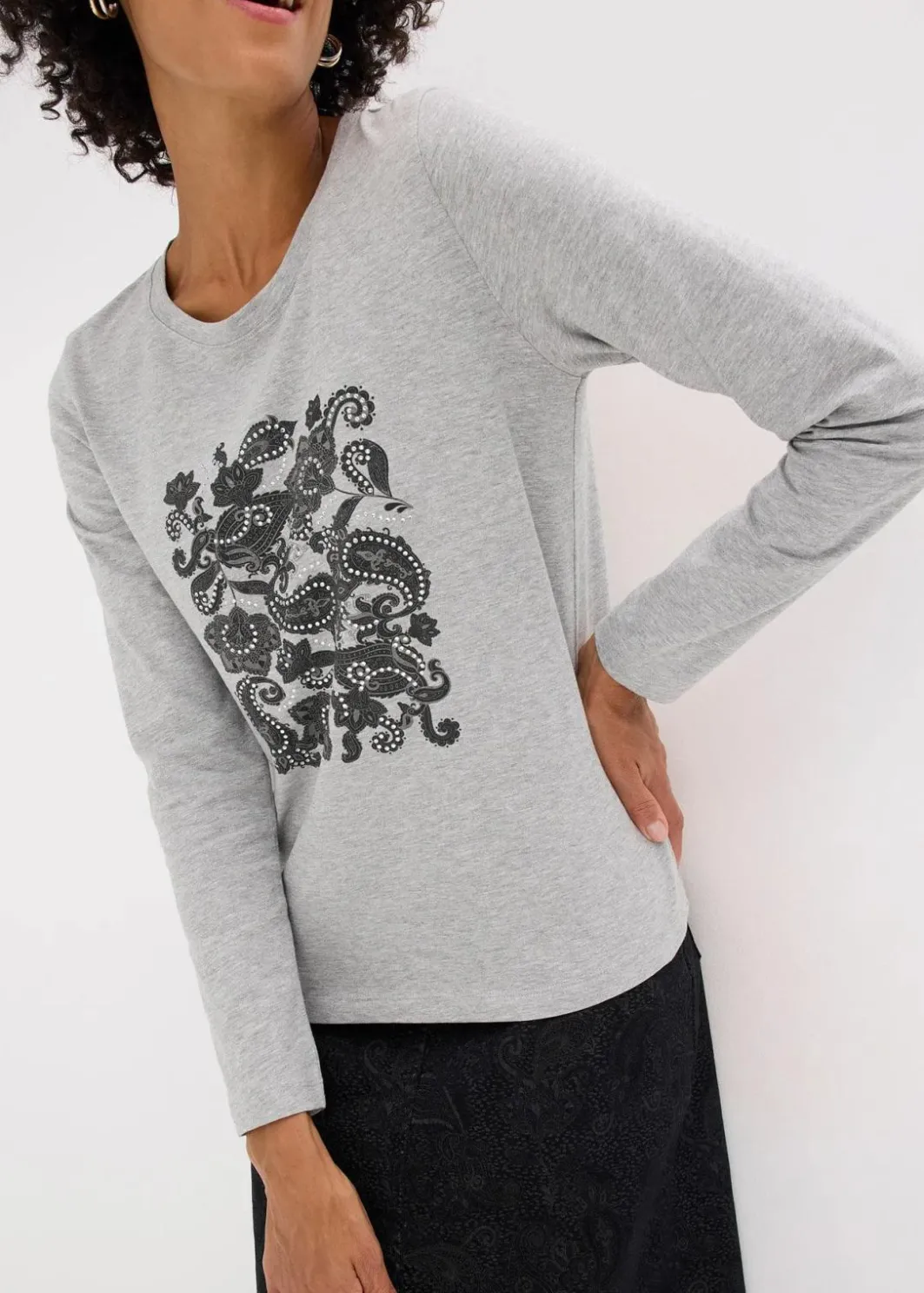 Langarmshirt aus Bio-Baumwolle mit dekorativem Print Damen Shirts & Tops|Nachhaltigere Materialien
