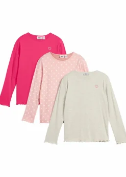 Kinder bonprix Mädchen 9-16 Jahre·Mehrfachpacks|Mädchen 9-16 Jahre·Shirts & Blusen|Langarmshirt aus Bio-Baumwolle (3er Pack)
