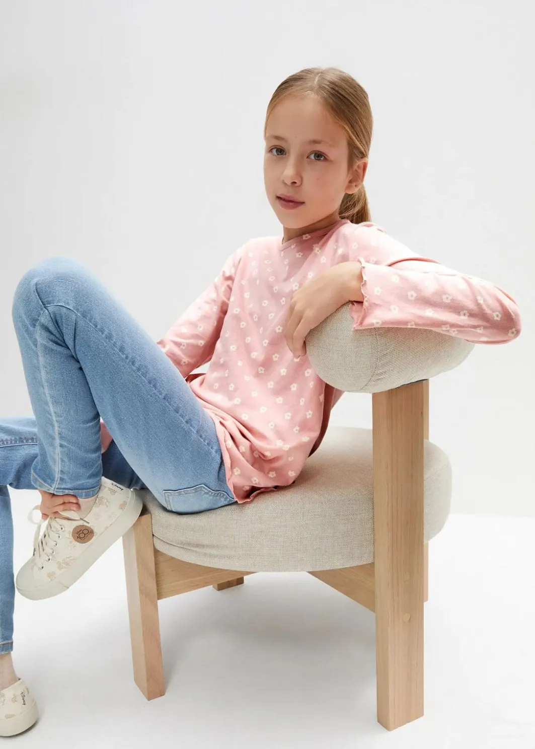 Kinder bonprix Mädchen 9-16 Jahre·Mehrfachpacks|Mädchen 9-16 Jahre·Shirts & Blusen|Langarmshirt aus Bio-Baumwolle (3er Pack)