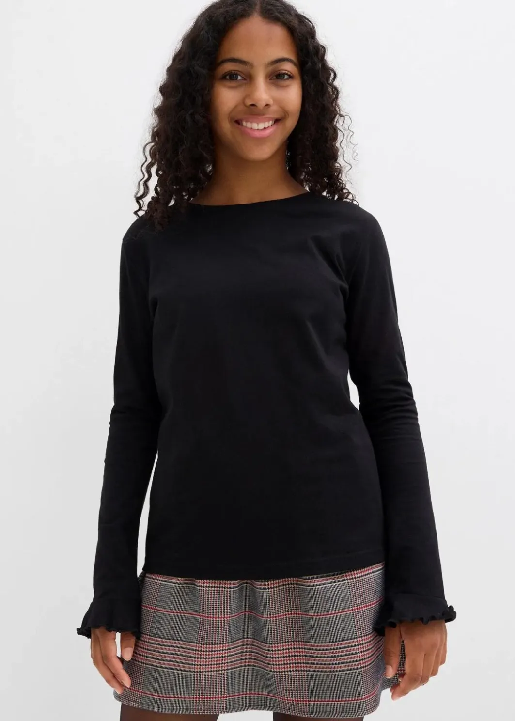 Outlet Langarmshirt aus elastischem Bio-Baumwoll-Mix Kinder Mädchen 9-16 Jahre·Shirts & Blusen|Mädchen 2-8 Jahre·Nachhaltigere Materialien