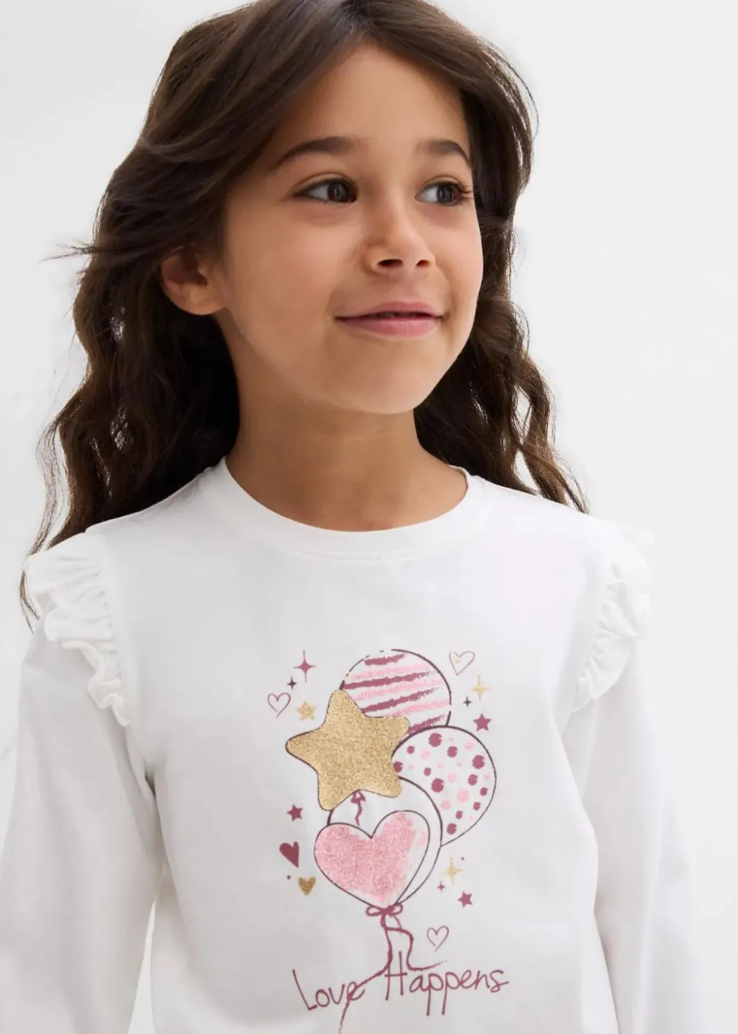 Kinder bonprix Mädchen 2-8 Jahre·Nachhaltigere Materialien|Mädchen 9-16 Jahre·Nachhaltigere Materialien|Langarmshirt aus elastischem Bio-Baumwoll-Mix (2er Pack)