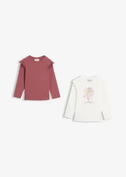 Kinder bonprix Mädchen 2-8 Jahre·Nachhaltigere Materialien|Mädchen 9-16 Jahre·Nachhaltigere Materialien|Langarmshirt aus elastischem Bio-Baumwoll-Mix (2er Pack)