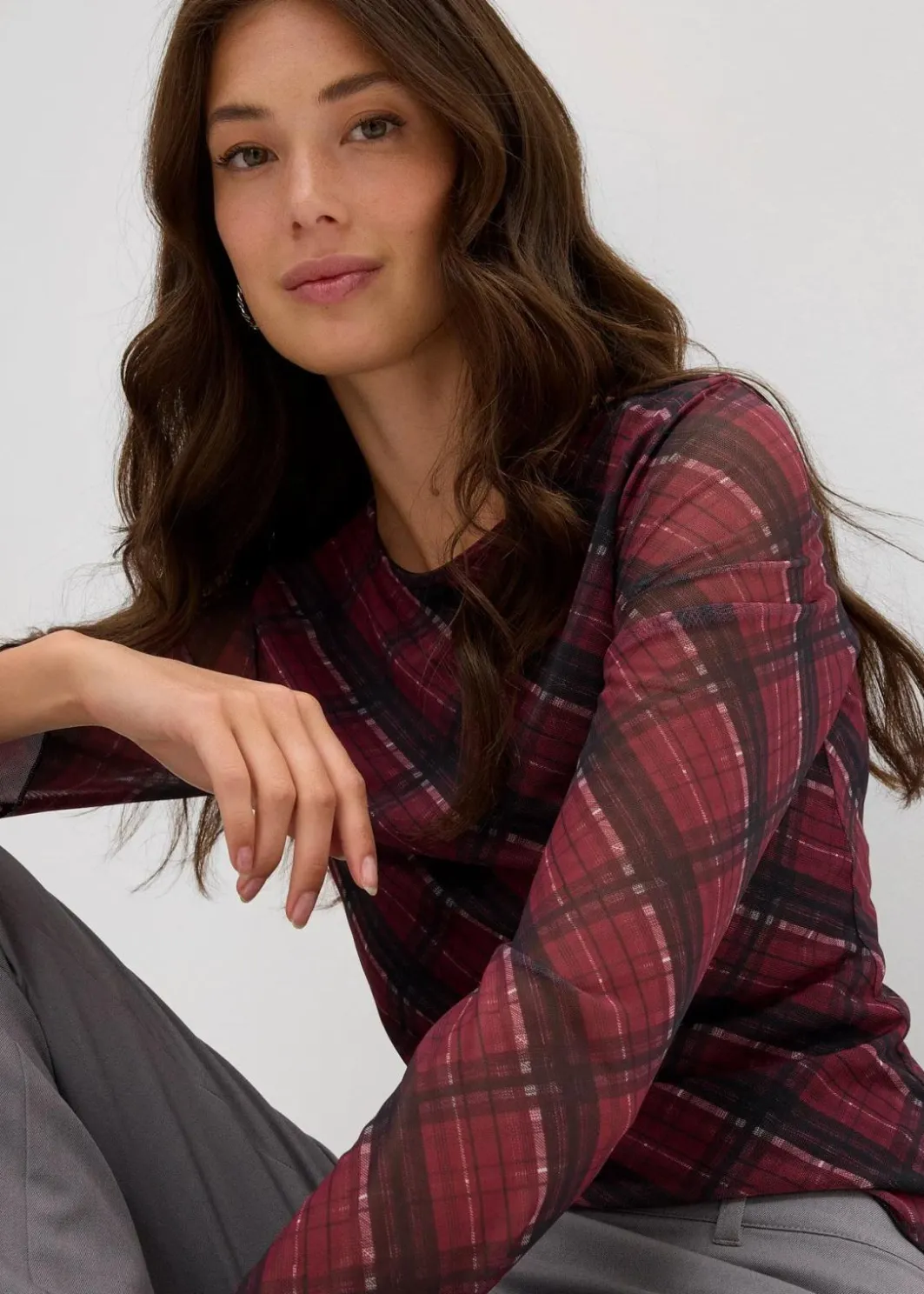 Best Langarmshirt aus feinem Mesh Damen Shirts & Tops