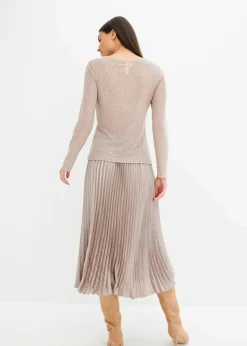 Best Langarmshirt aus Glitzer-Mesh Damen Nachhaltigere Materialien|Shirts & Tops