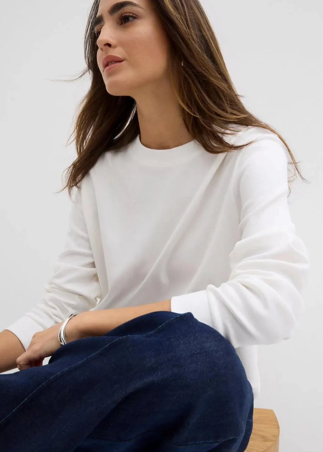New Langarmshirt aus reiner Bio-Baumwolle Damen Shirts & Tops|Basics