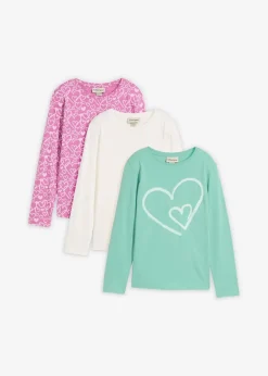 Langarmshirt aus reiner Bio-Baumwolle (3er Pack) Kinder Mädchen 9-16 Jahre·Mehrfachpacks|Mädchen 9-16 Jahre·Shirts & Blusen