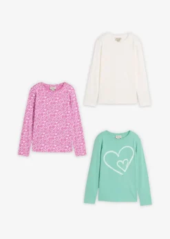 Langarmshirt aus reiner Bio-Baumwolle (3er Pack) Kinder Mädchen 9-16 Jahre·Mehrfachpacks|Mädchen 9-16 Jahre·Shirts & Blusen