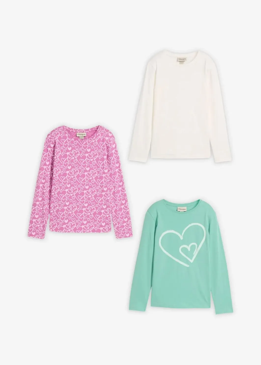 Langarmshirt aus reiner Bio-Baumwolle (3er Pack) Kinder Mädchen 9-16 Jahre·Mehrfachpacks|Mädchen 9-16 Jahre·Shirts & Blusen