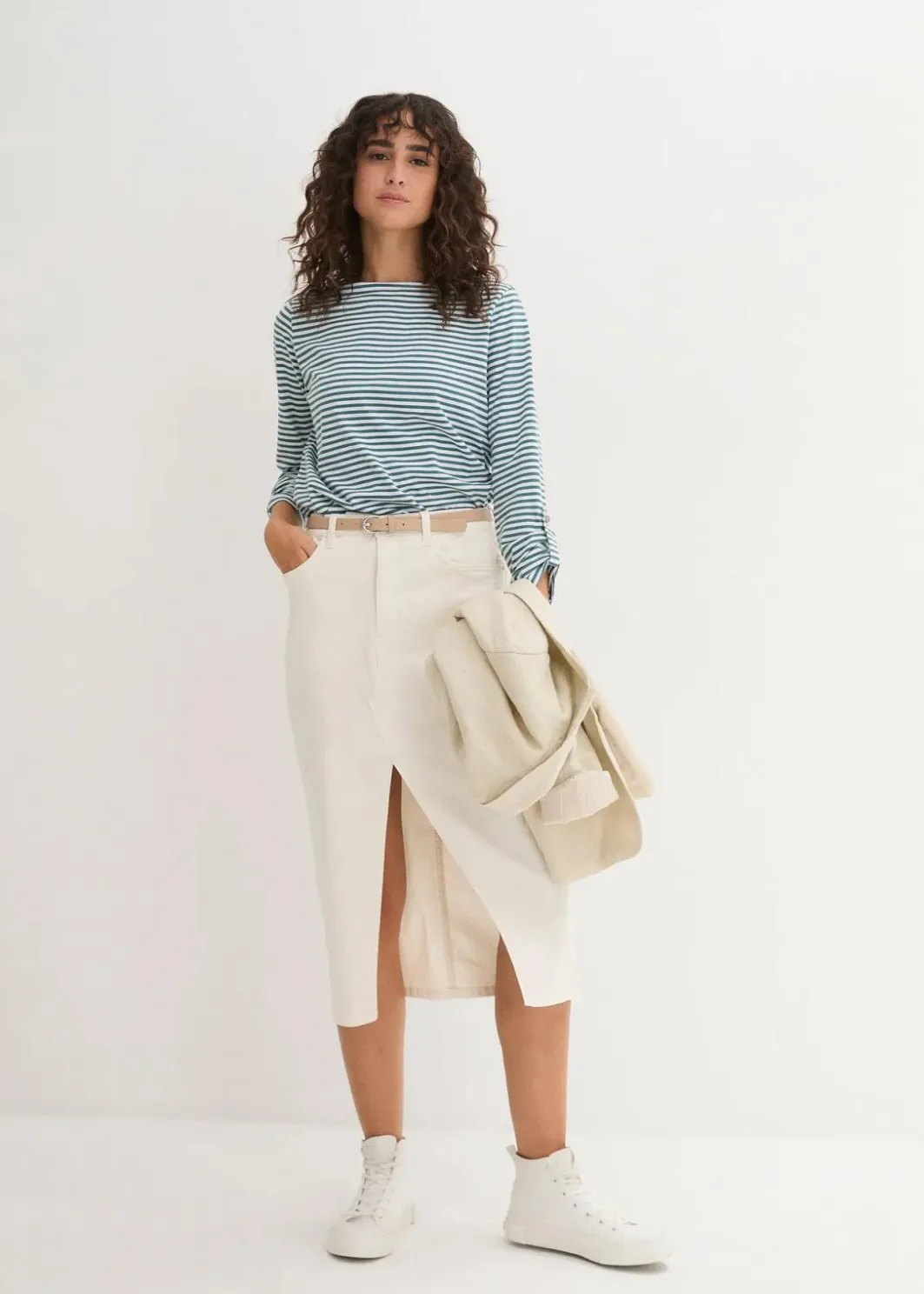 Clearance Langarmshirt aus reiner Baumwolle Damen Shirts & Tops