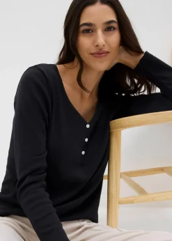 Sale Langarmshirt aus reiner Bio-Baumwolle Damen Shirts & Tops|Basics