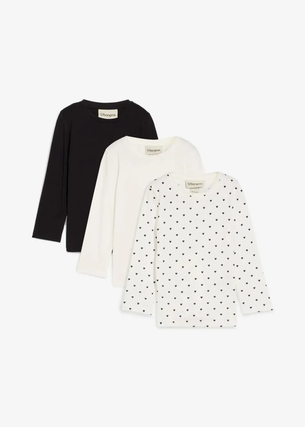 Kinder bonprix Mädchen 2-8 Jahre·Nachhaltigere Materialien|Mädchen 9-16 Jahre·Nachhaltigere Materialien|Langarmshirt aus reiner Bio-Baumwolle (3er Pack)