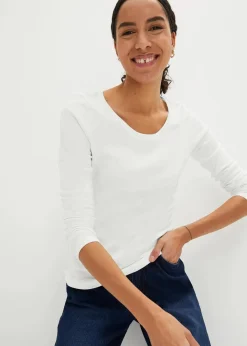 Sale Langarmshirt aus reiner Bio-Baumwolle Damen Shirts & Tops|Basics
