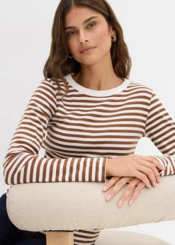 Online Langarmshirt aus reiner Bio-Baumwolle Damen Nachhaltigere Materialien|Basics