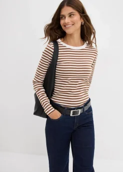 Online Langarmshirt aus reiner Bio-Baumwolle Damen Nachhaltigere Materialien|Basics