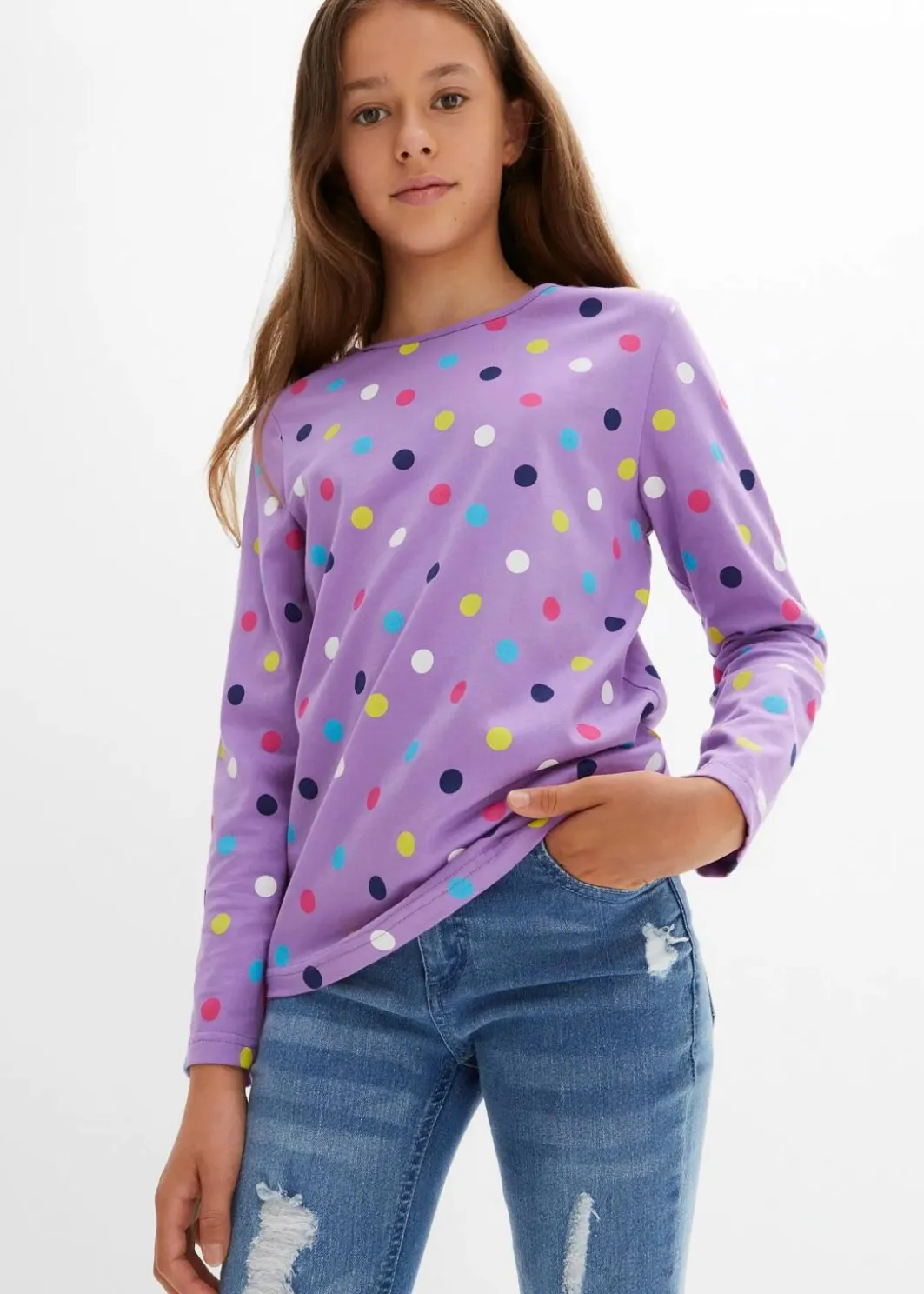 Discount Langarmshirt aus reiner Bio-Baumwolle (3er Pack) Kinder Mädchen 2-8 Jahre·Nachhaltigere Materialien|Mädchen 9-16 Jahre·Nachhaltigere Materialien