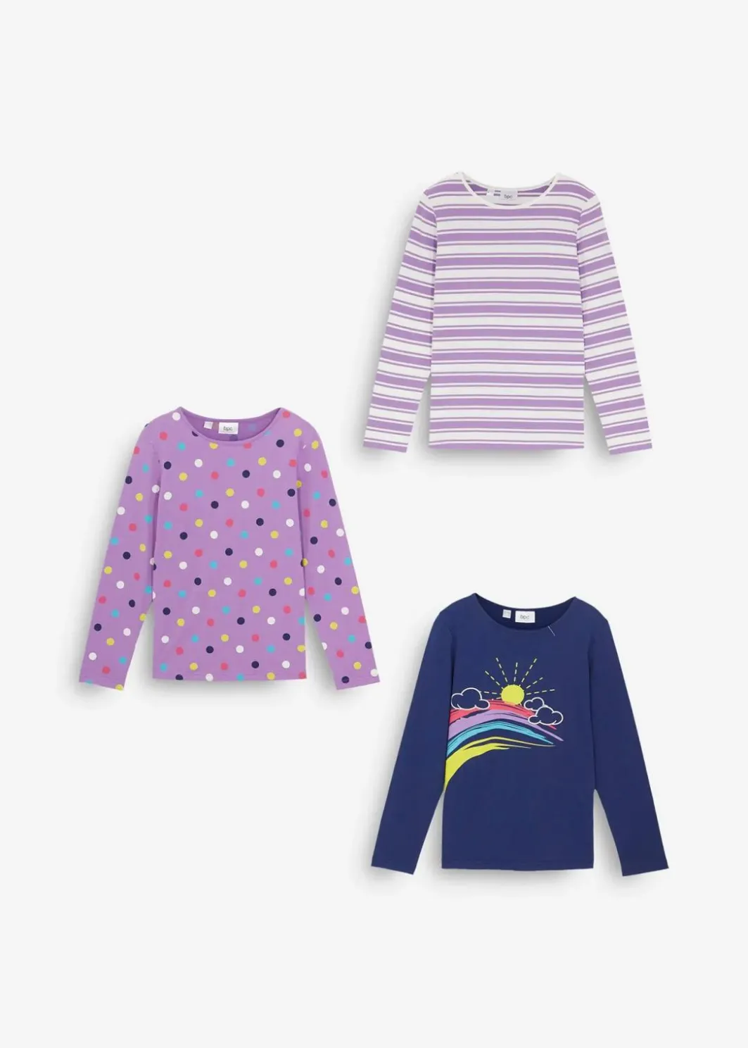 Discount Langarmshirt aus reiner Bio-Baumwolle (3er Pack) Kinder Mädchen 2-8 Jahre·Nachhaltigere Materialien|Mädchen 9-16 Jahre·Nachhaltigere Materialien