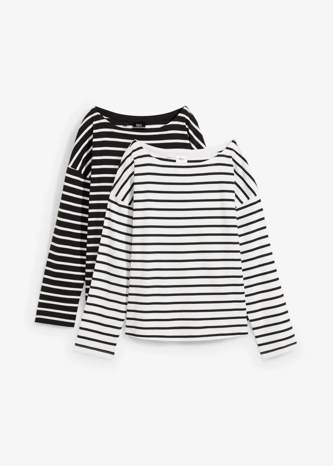 Damen bonprix Shirts & Tops|Basics|Langarmshirt aus reiner Bio-Baumwolle, (2er Pack)