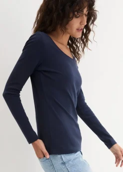 Damen bonprix Shirts & Tops|Basics|Langarmshirt aus reiner Bio-Baumwolle