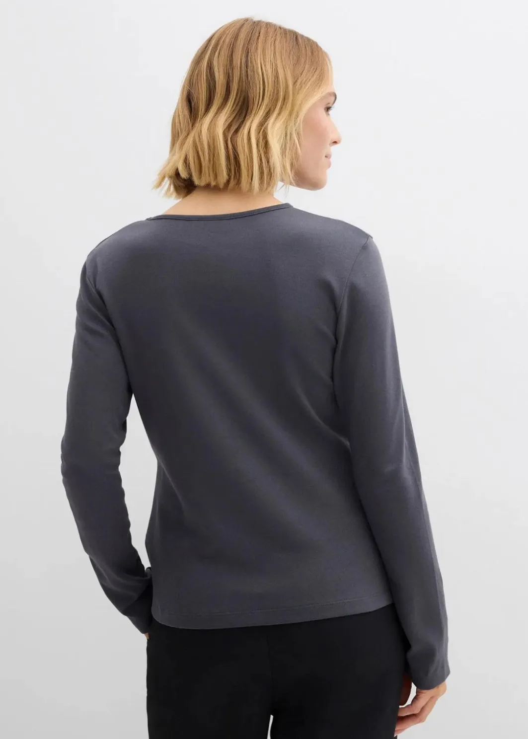 Langarmshirt aus reiner Baumwolle Damen Shirts & Tops|Nachhaltigere Materialien