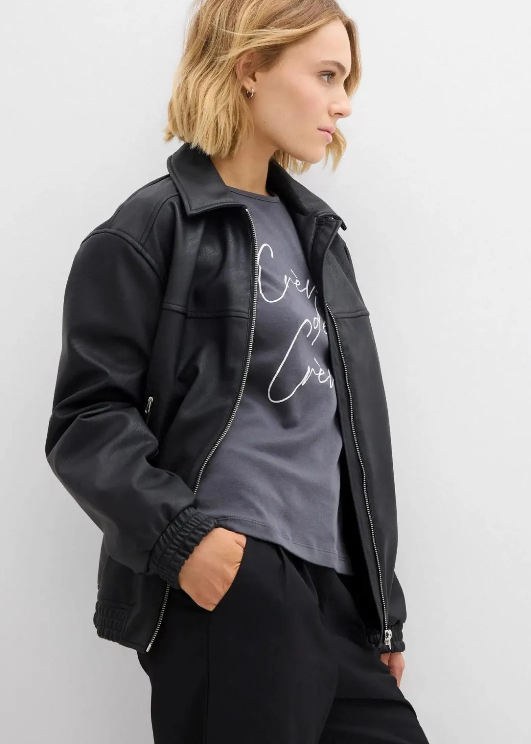 Langarmshirt aus reiner Baumwolle Damen Shirts & Tops|Nachhaltigere Materialien