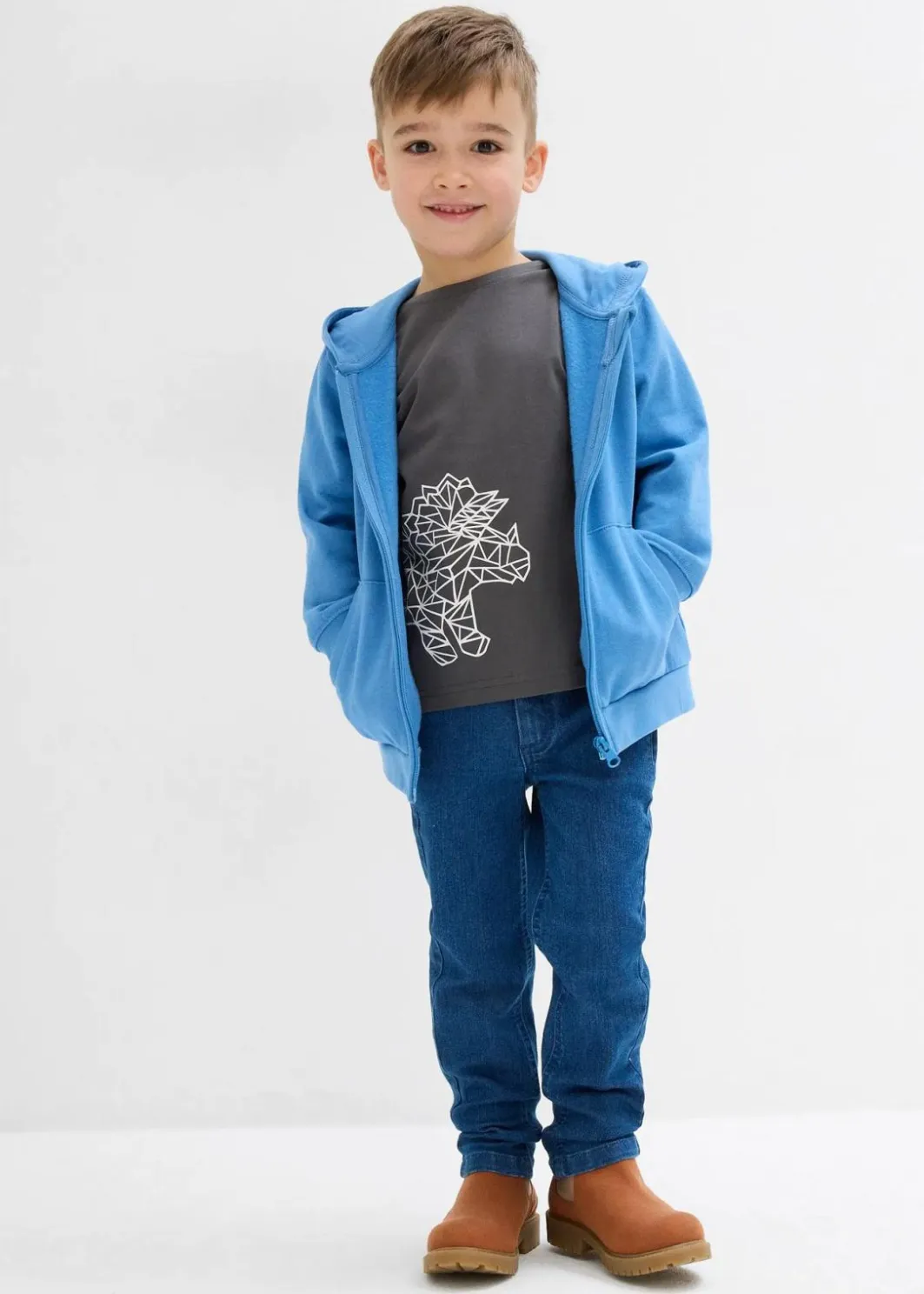Clearance Langarmshirt aus reiner Bio-Baumwolle Kinder Jungen 2-8 Jahre·Shirts
