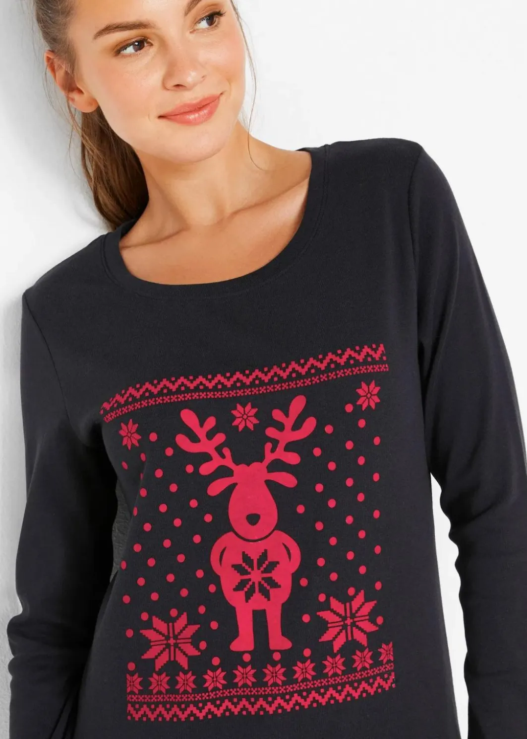 Damen bonprix Shirts & Tops|Langarmshirt aus reiner Baumwolle