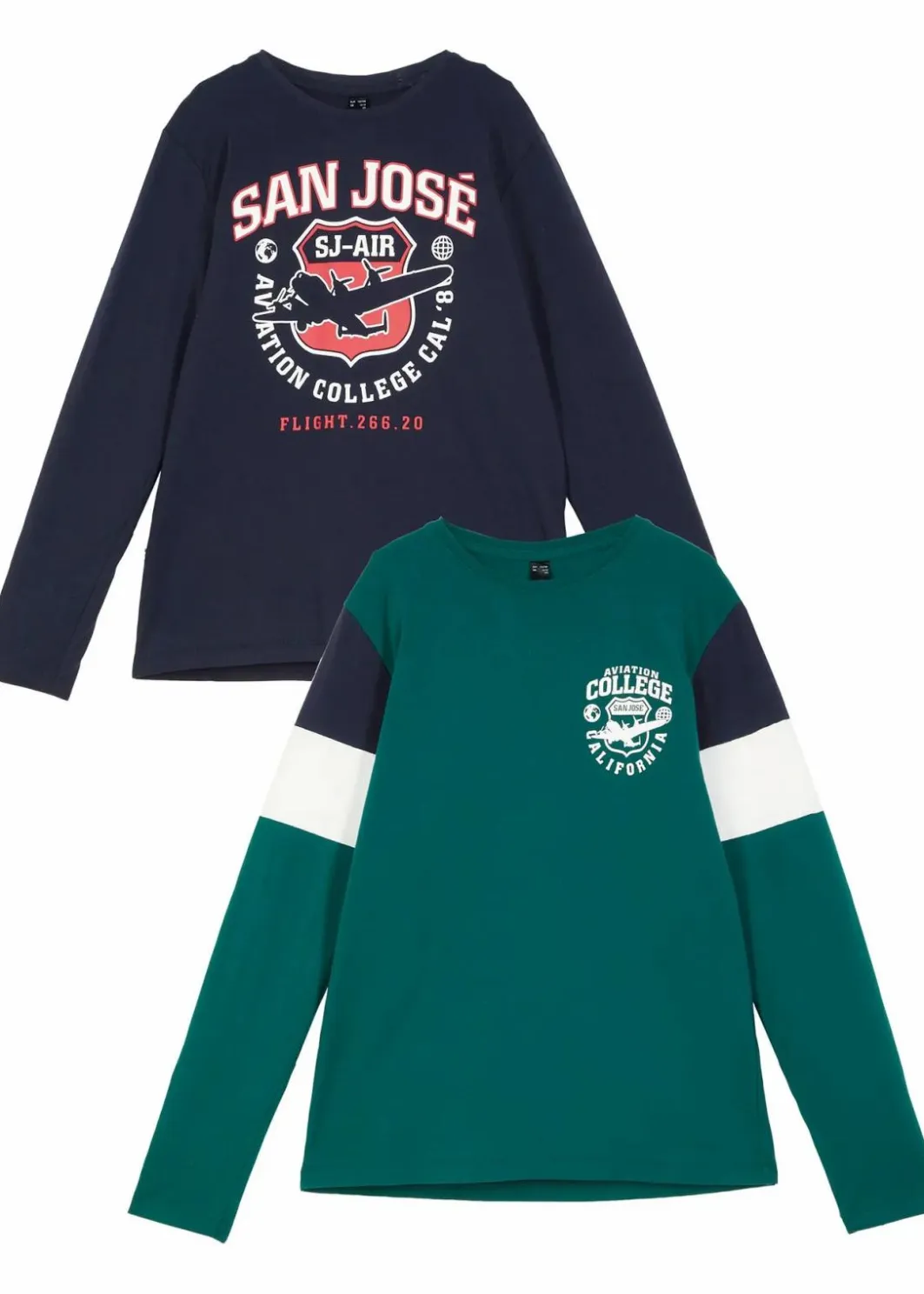 New Langarmshirt aus reiner Bio-Baumwolle (2er Pack) Kinder Jungen 9-16 Jahre·Mehrfachpacks|Jungen 9-16 Jahre·Shirts