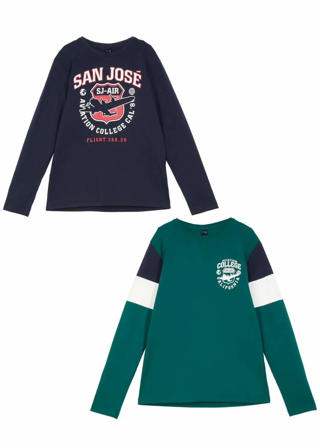 New Langarmshirt aus reiner Bio-Baumwolle (2er Pack) Kinder Jungen 9-16 Jahre·Mehrfachpacks|Jungen 9-16 Jahre·Shirts