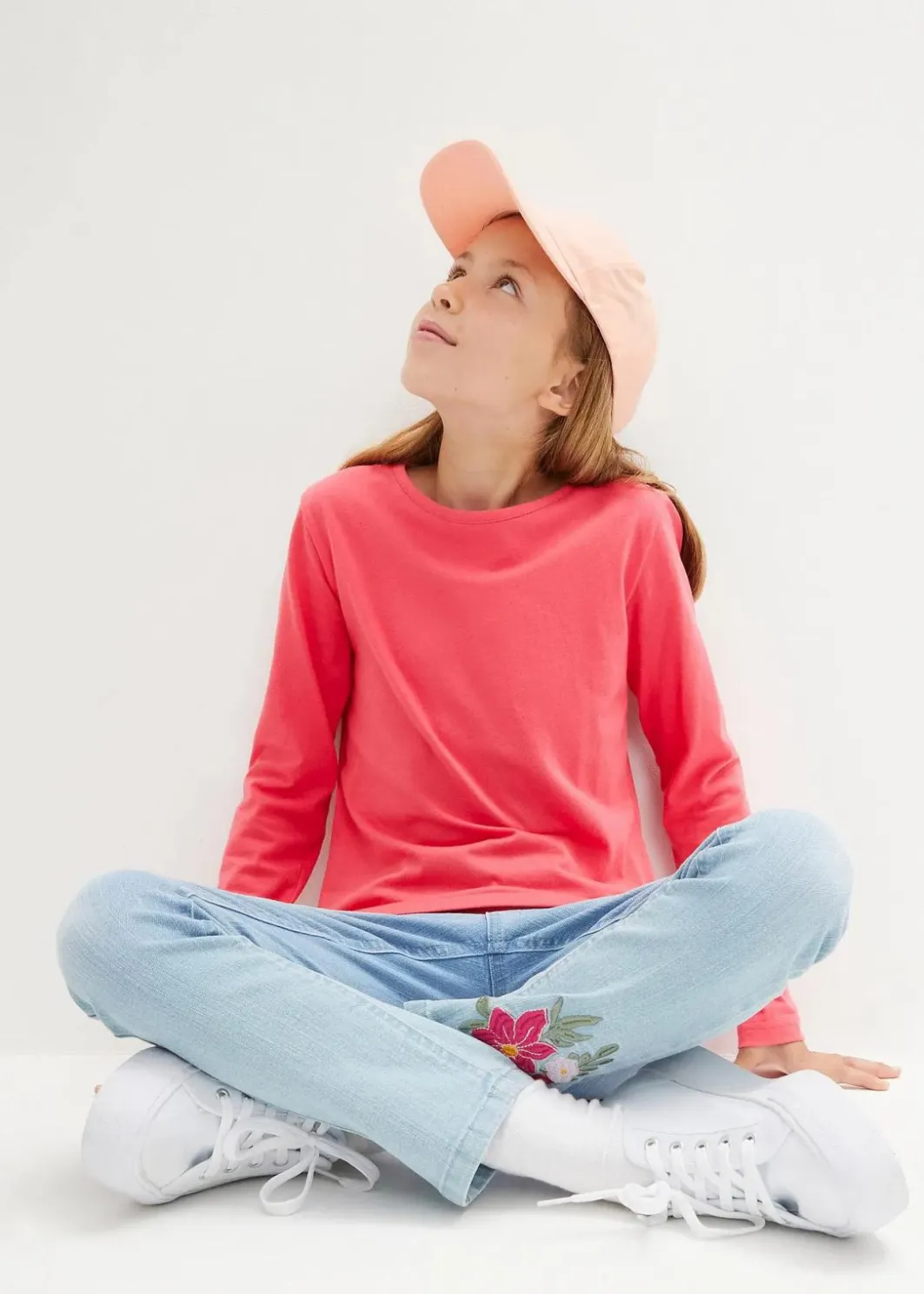 Kinder bonprix Mädchen 9-16 Jahre·Mehrfachpacks|Mädchen 9-16 Jahre·Shirts & Blusen|Langarmshirt aus reiner Baumwolle (3er Pack)