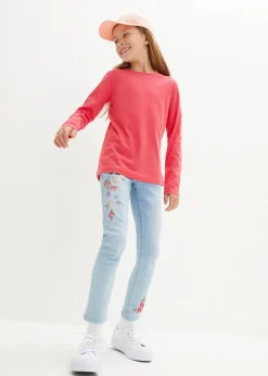 Kinder bonprix Mädchen 9-16 Jahre·Mehrfachpacks|Mädchen 9-16 Jahre·Shirts & Blusen|Langarmshirt aus reiner Baumwolle (3er Pack)