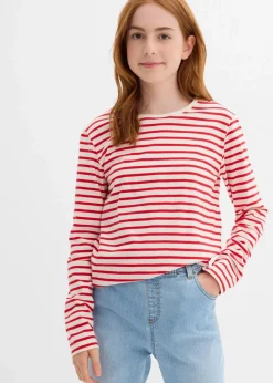 Kinder bonprix Mädchen 9-16 Jahre·Mehrfachpacks|Mädchen 9-16 Jahre·Shirts & Blusen|Langarmshirt aus reiner Bio-Baumwolle (3er Pack)
