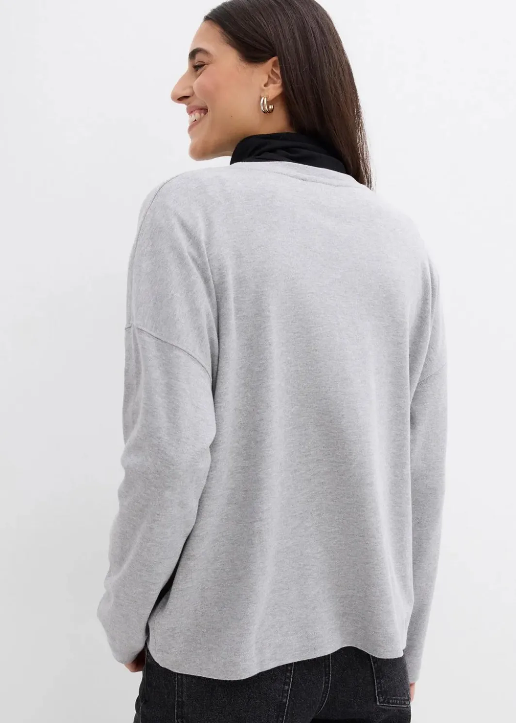 Damen bonprix Nachhaltigere Materialien|Shirts & Tops|Langarmshirt aus reiner Bio-Baumwolle