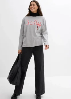Damen bonprix Nachhaltigere Materialien|Shirts & Tops|Langarmshirt aus reiner Bio-Baumwolle