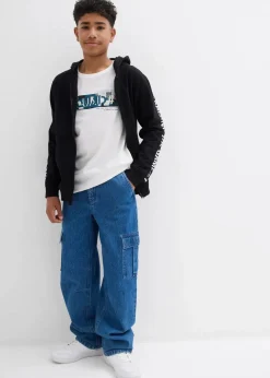 Kinder bonprix Jungen 9-16 Jahre·Mehrfachpacks|Jungen 9-16 Jahre·Shirts|Langarmshirt aus reiner Bio-Baumwolle (2er Pack)