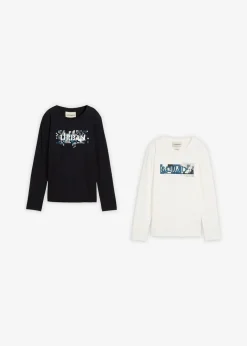 Kinder bonprix Jungen 9-16 Jahre·Mehrfachpacks|Jungen 9-16 Jahre·Shirts|Langarmshirt aus reiner Bio-Baumwolle (2er Pack)